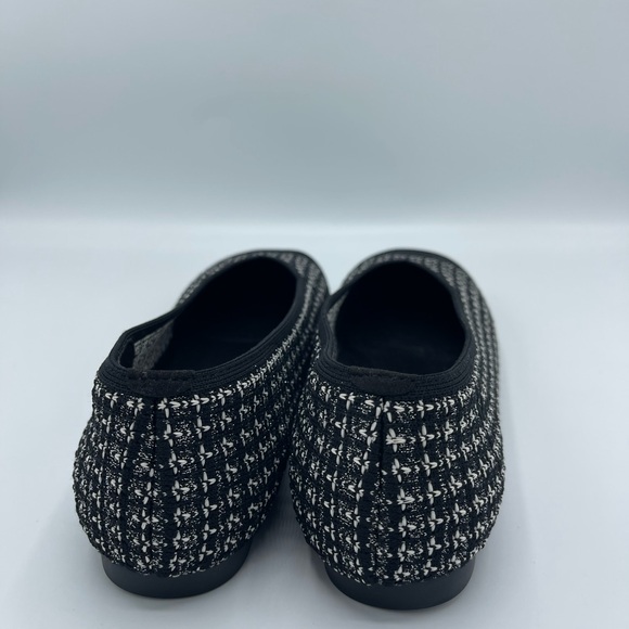 VIVAIA Square-Toe V-Cut Flats Margot 2.0 Black Tweed Size 40W New without Box - Picture 4 of 10